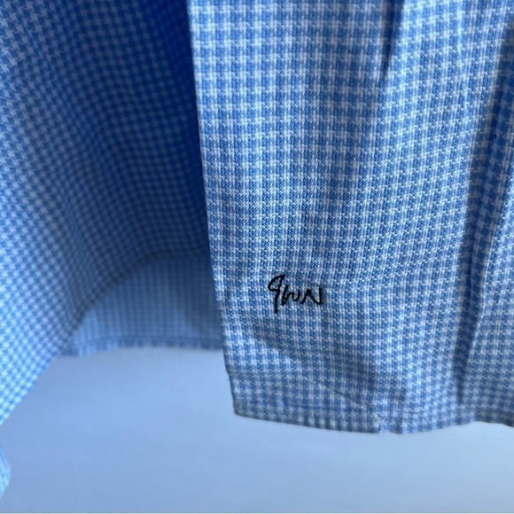Men's John W. Nordstrom Blue & White Long Sleeve Button Down Shirt - Picture 5 of 6